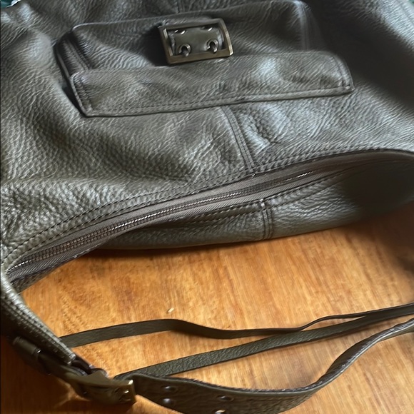 Banana Republic Army Green Hobo Bag with Soft Pebbled Leather and Slouchy Design - Picture 2 of 10